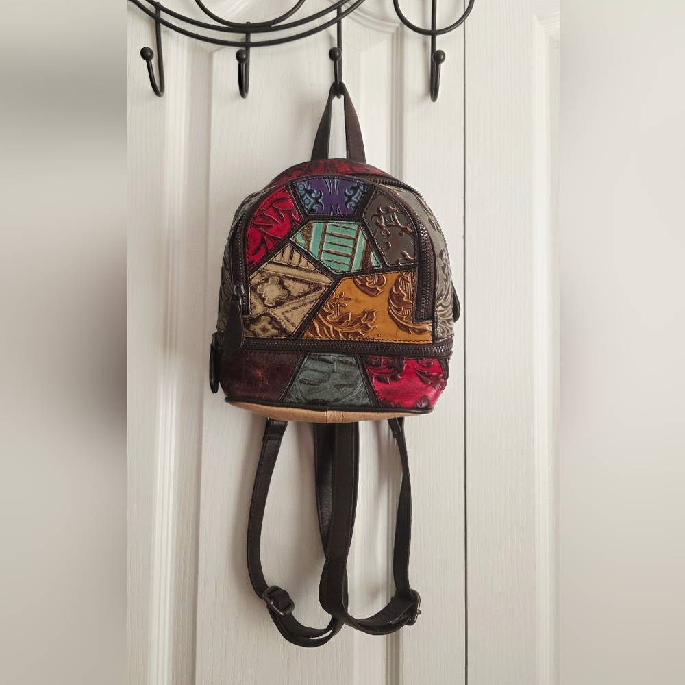 Patchwork Italian Leather Backpack - image 1